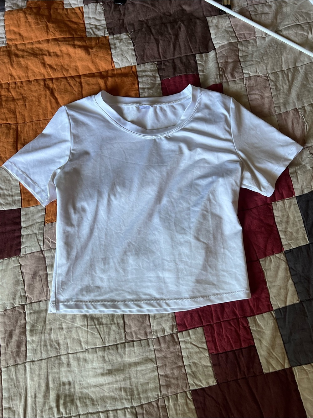 Classic White Women's Crewneck Short Sleeve Top - Picture 3 of 4